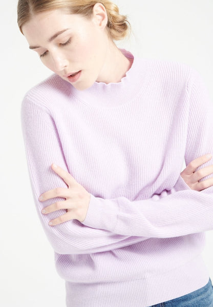 Pull col montant cachemire lilas femme - MIA 1-0