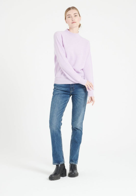 Pull col montant cachemire lilas femme - MIA 1-1
